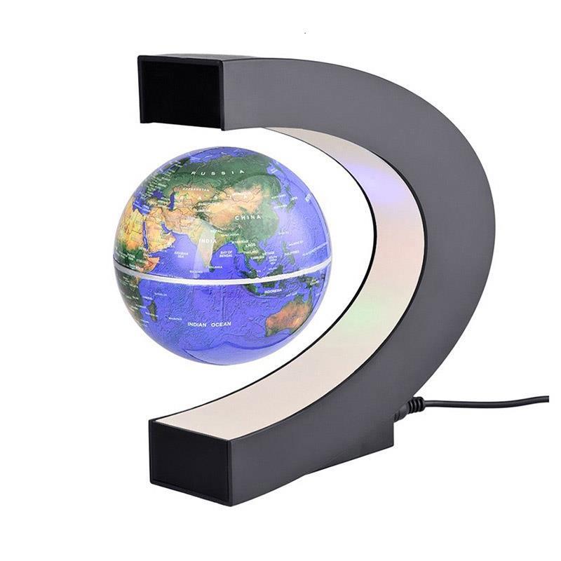 Levitation Globe Lamp: Unique floating lamp with LED light, mesmerizing in the dark. Operated by magnetic system, perfect as home or office décor, impressive gift for all ages.