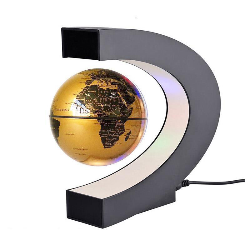 Levitation Globe Lamp: Unique floating lamp with LED light, mesmerizing in the dark. Operated by magnetic system, perfect as home or office décor, impressive gift for all ages.