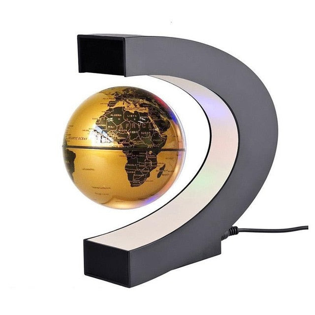 Levitation Globe Lamp: Unique floating lamp with LED light, mesmerizing in the dark. Operated by magnetic system, perfect as home or office décor, impressive gift for all ages.