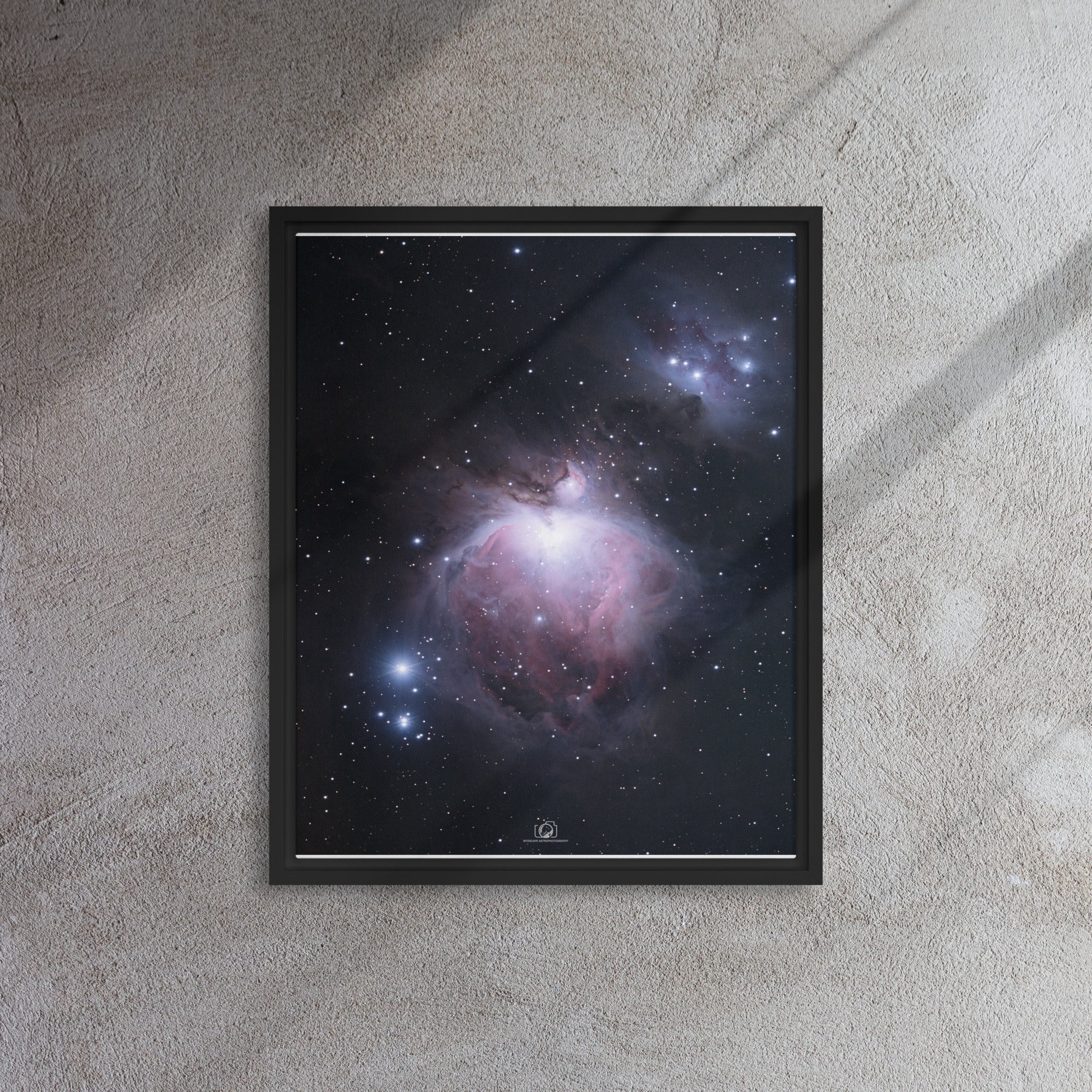 Framed canvas print:  Orion Nebula (Winter Blue)