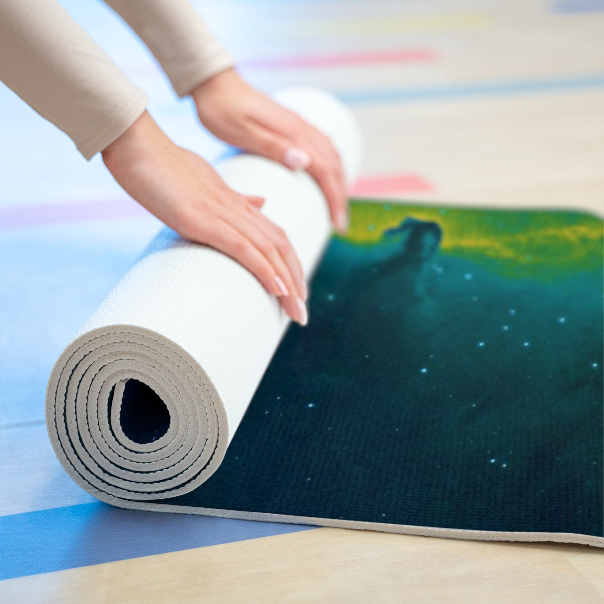 Foam Yoga Mat:  Horsehead & Flame Nebula Hubble Palette