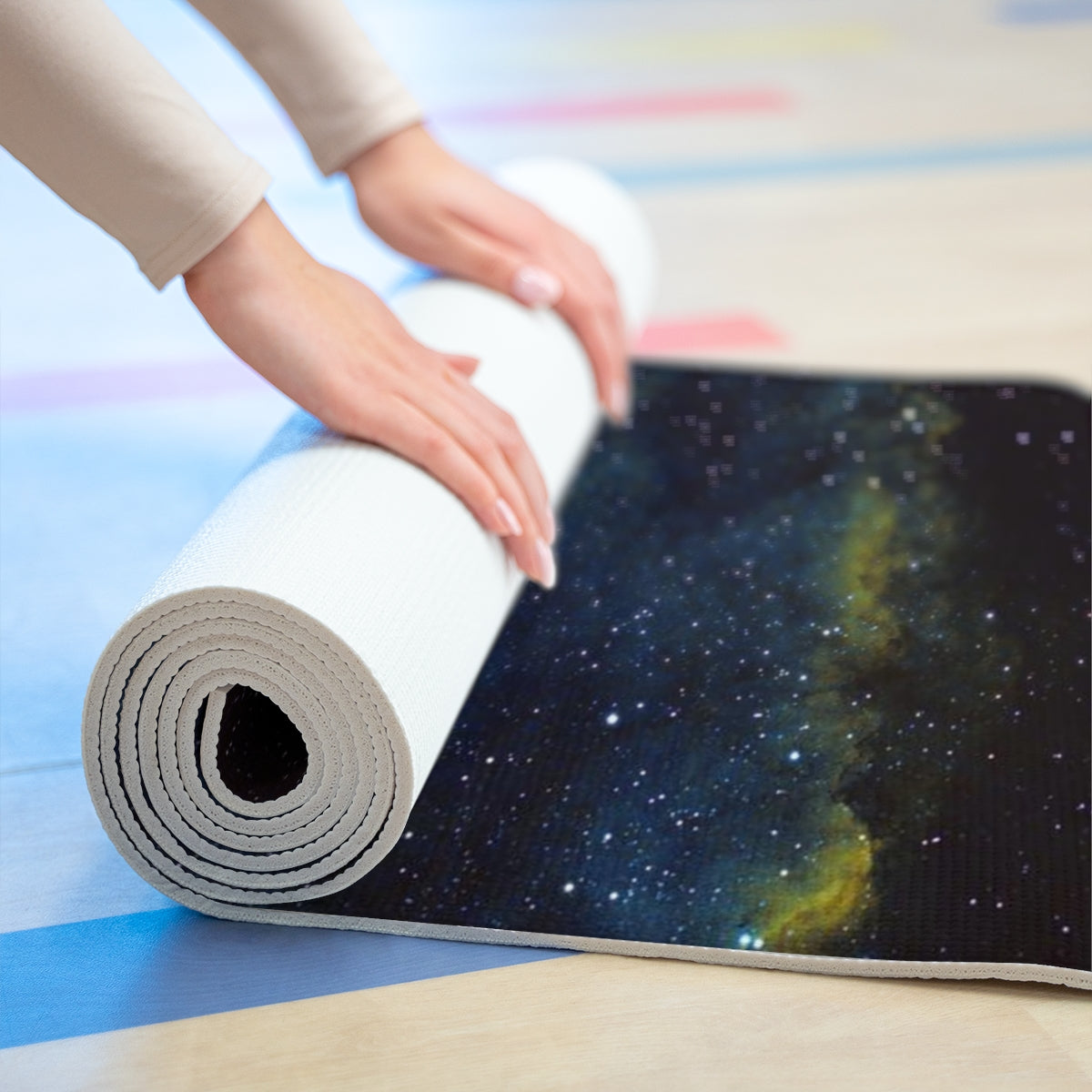 Foam Yoga Mat: Heart Nebula Hubble Palette