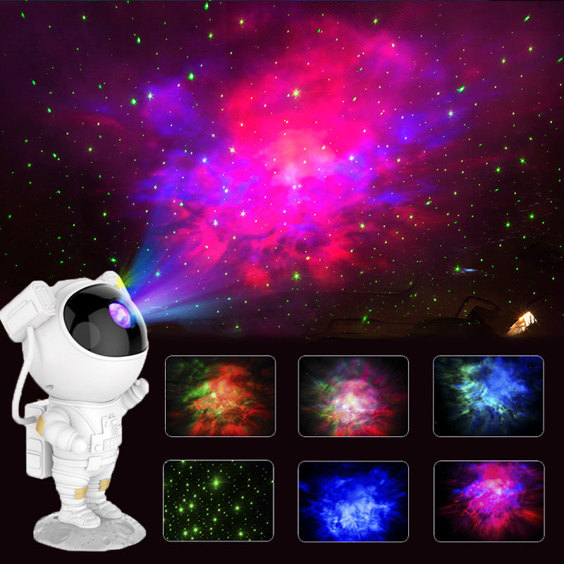  Galaxy Star Projector Lamp: Perfect for astronomy lovers. Unique astronaut design with 360° free adjustment. Stunning starry sky and galaxy projections, impressive lunar surface base. Eight projection effects, adjustable brightness and speed, timing mode. Create a relaxing or romantic ambiance. Order now!