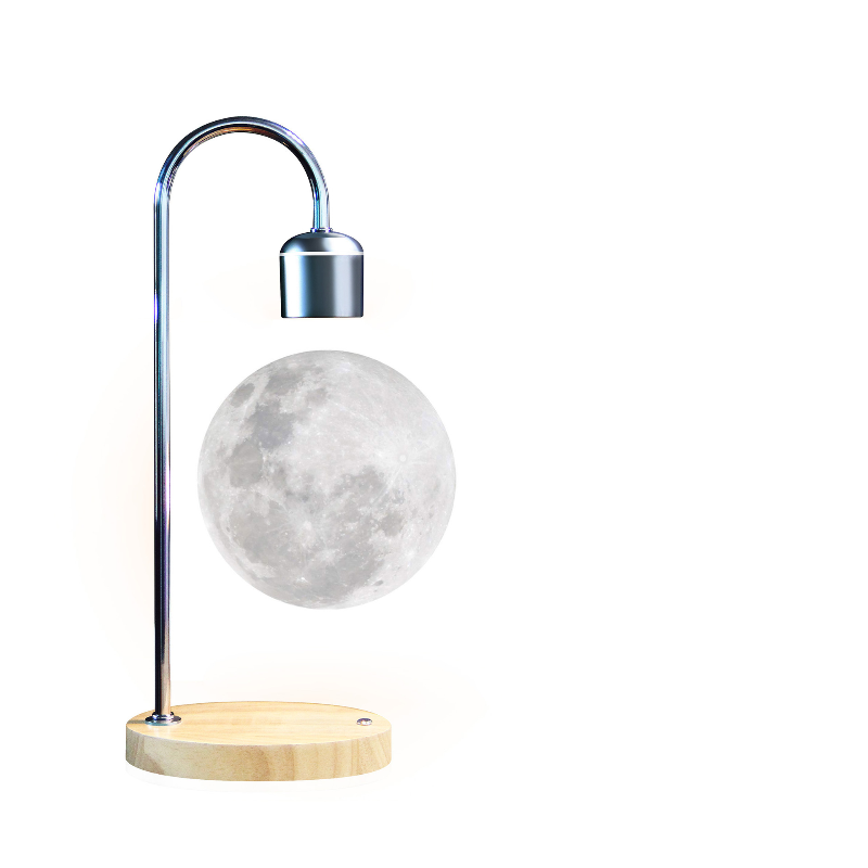 Levitation Moon Lamp: A mesmerizing LED light that hovers and spins in mid-air. This enchanting lamp adds a touch of magic to any space and serves as an excellent night light or home decor piece. The lamp's gooseneck design allows for effortless positioning, while its wireless charging feature keeps your devices powered while basking in the soothing glow of the levitating moonlight.