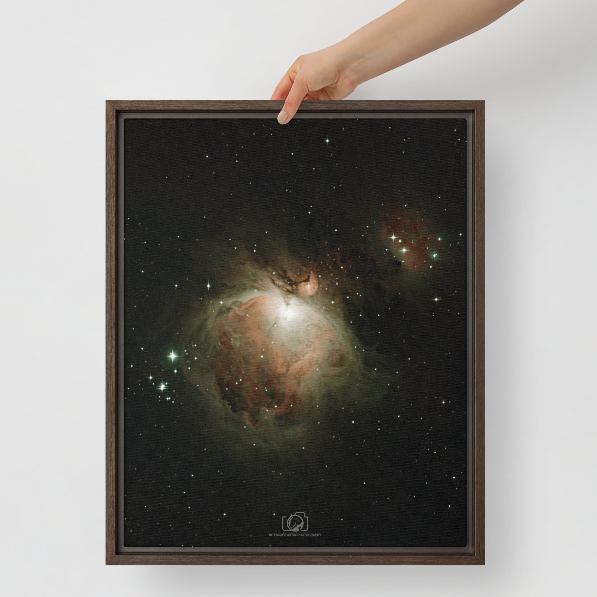 Framed canvas prints:  Great Orion & Running Man Nebula