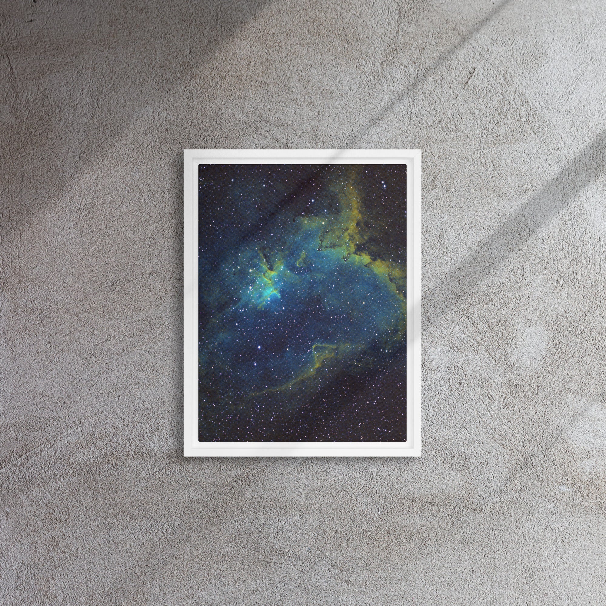 Framed canvas print: Heart Nebula Hubble Palette