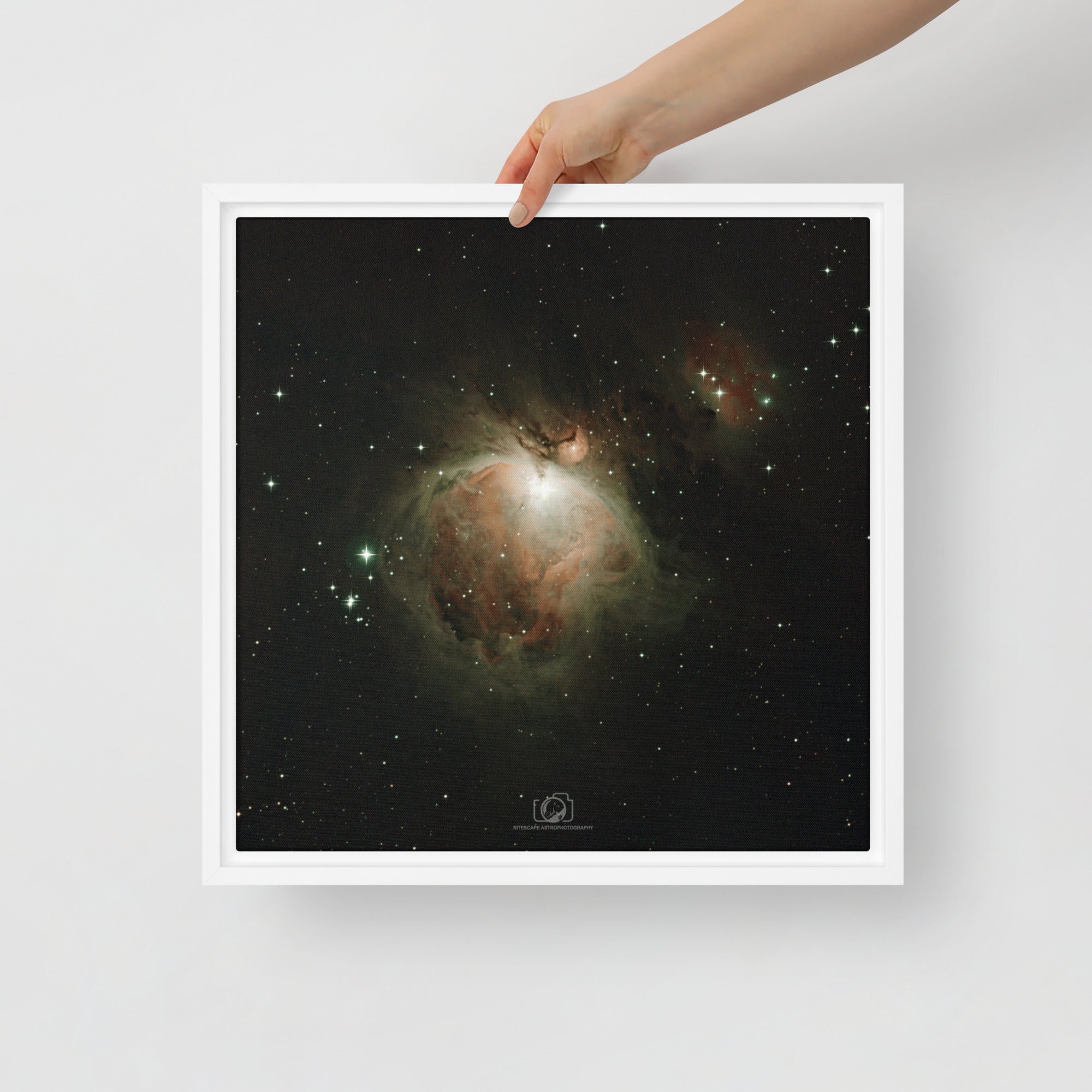 Framed canvas prints:  Great Orion & Running Man Nebula