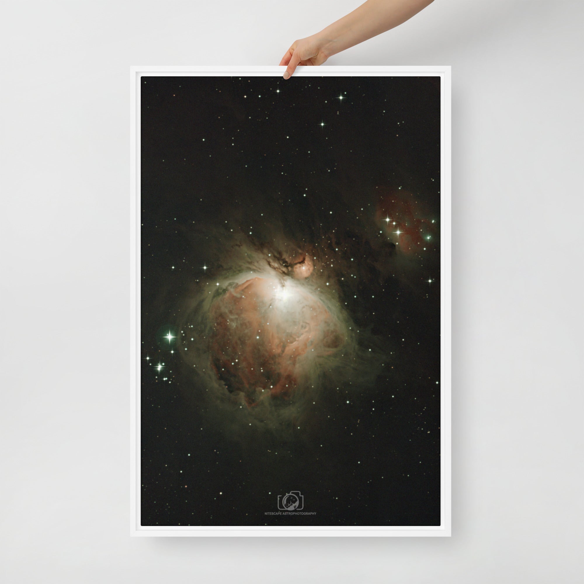 Framed canvas prints:  Great Orion & Running Man Nebula