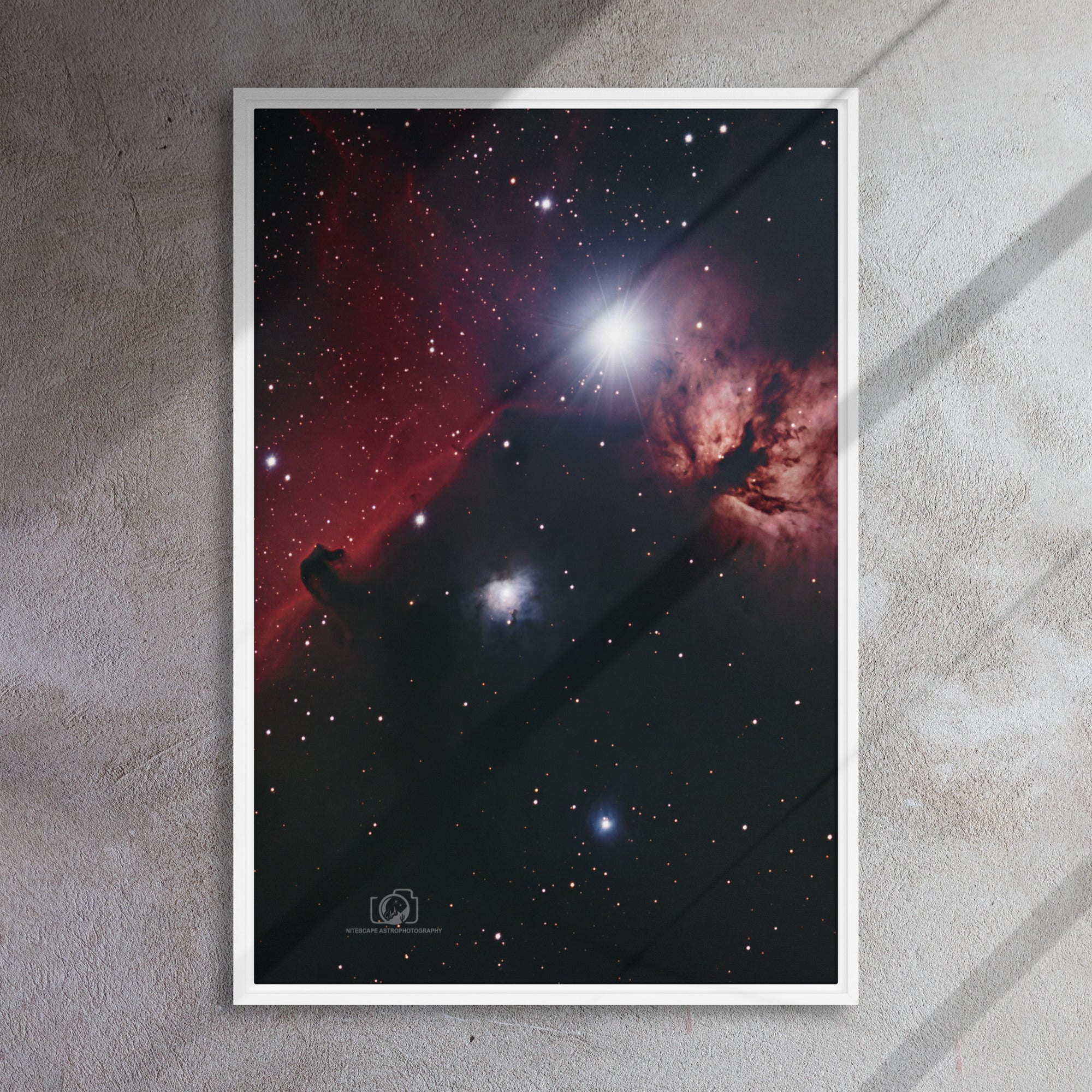 Framed canvas prints:  Horsehead & Flame Nebula