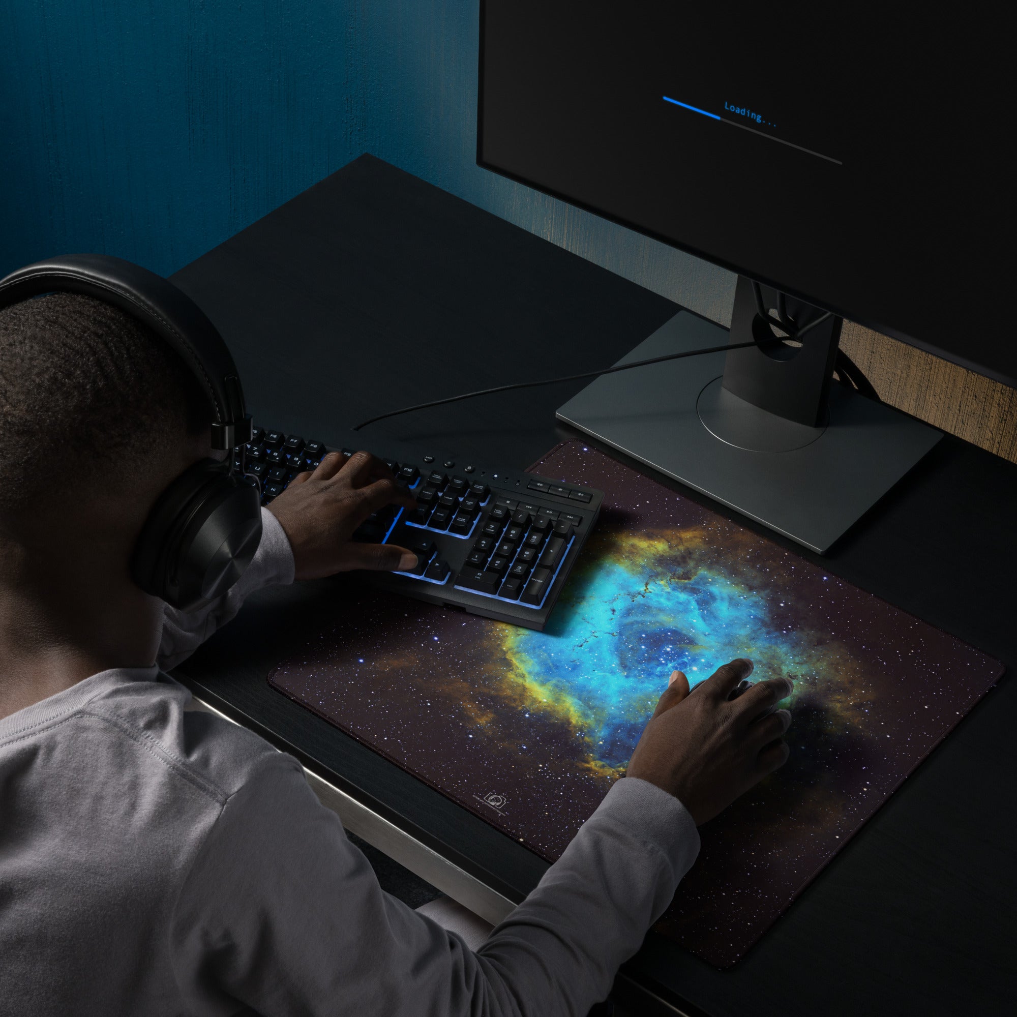 Gaming Mouse Pad: Rosette Nebula Hubble Palette