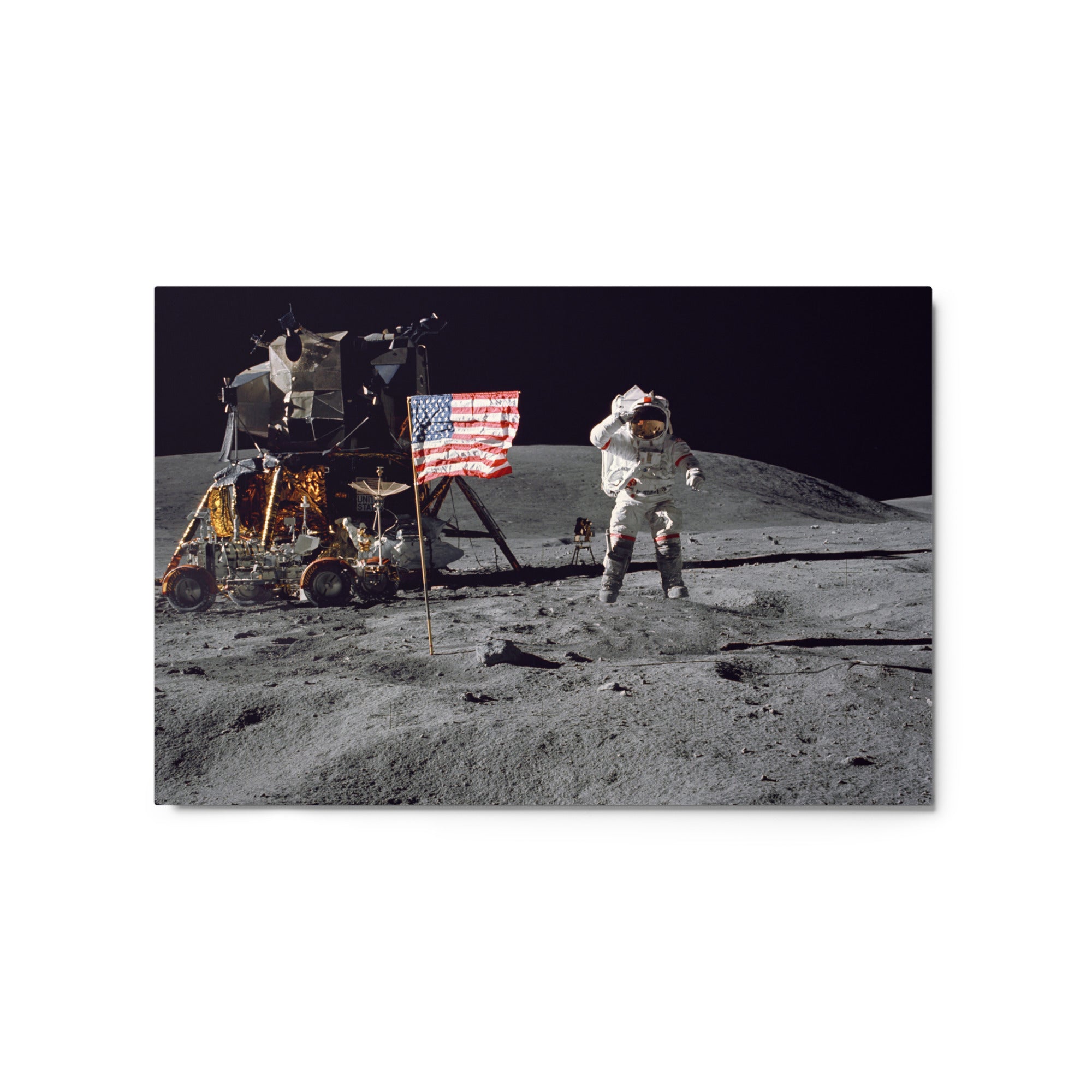 Metal Print: High-Quality John W. Young's Lunar Salute  - Expertly Crafted