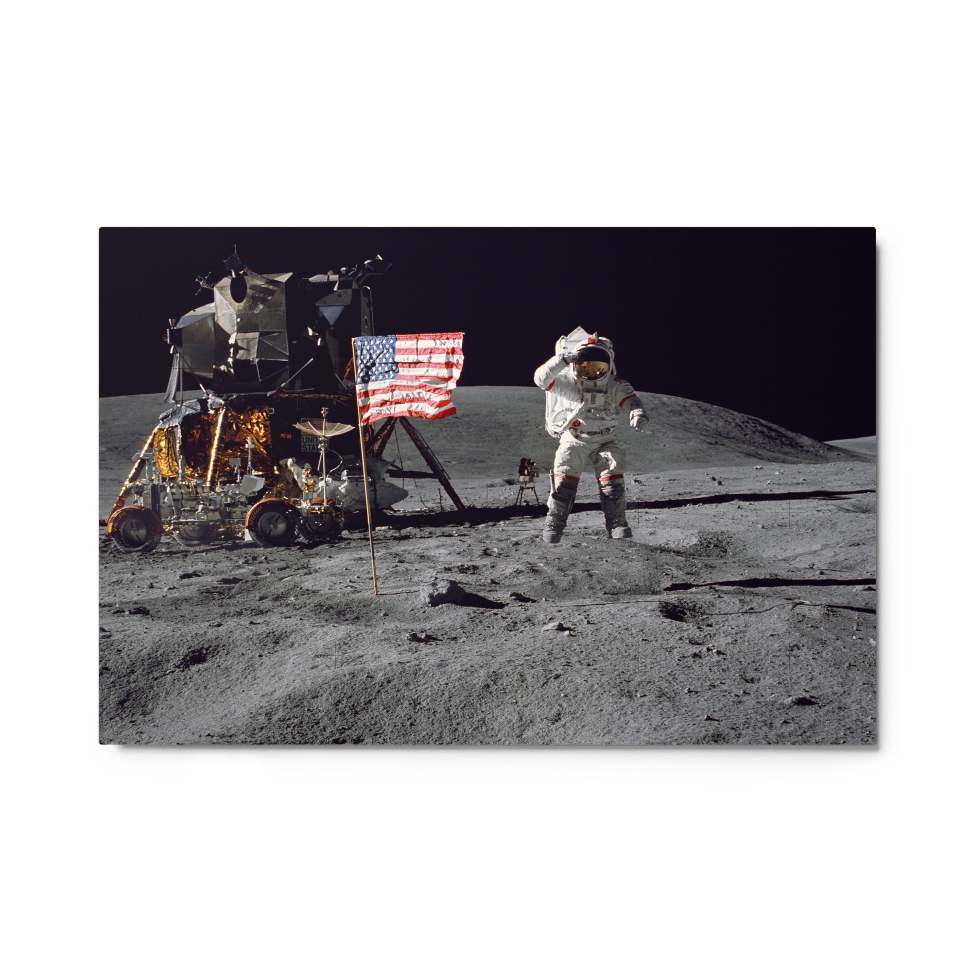 Metal Print: High-Quality John W. Young's Lunar Salute  - Expertly Crafted