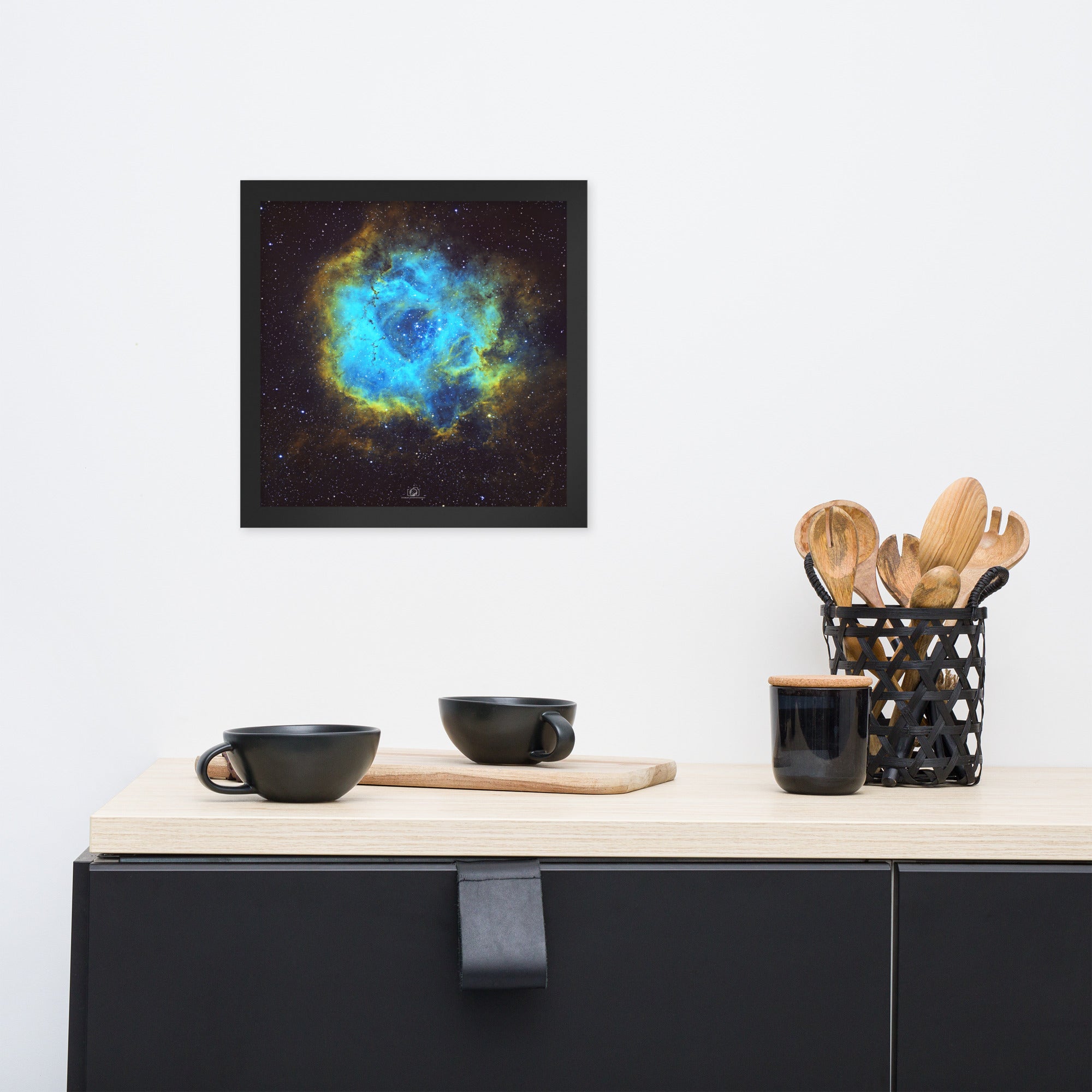 Framed photo paper poster: Rosette Nebula Hubble Palette