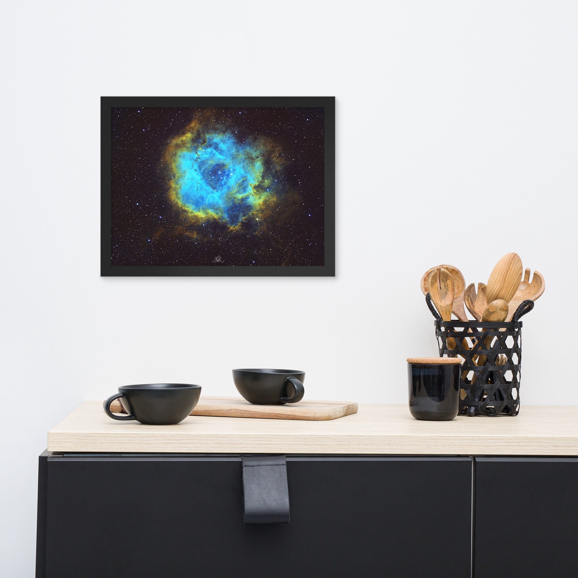 Framed photo paper poster: Rosette Nebula Hubble Palette