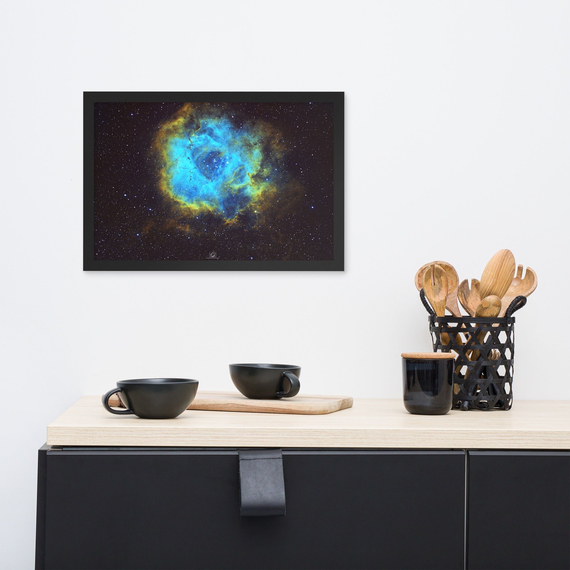 Framed photo paper poster: Rosette Nebula Hubble Palette