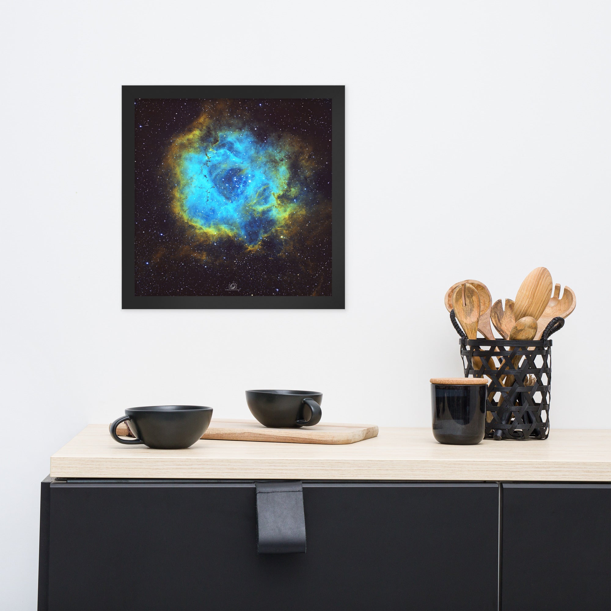 Framed photo paper poster: Rosette Nebula Hubble Palette