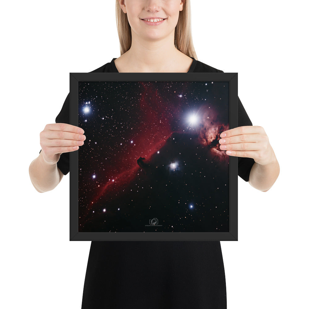 Framed photo paper poster: Horsehead & Flame Nebula