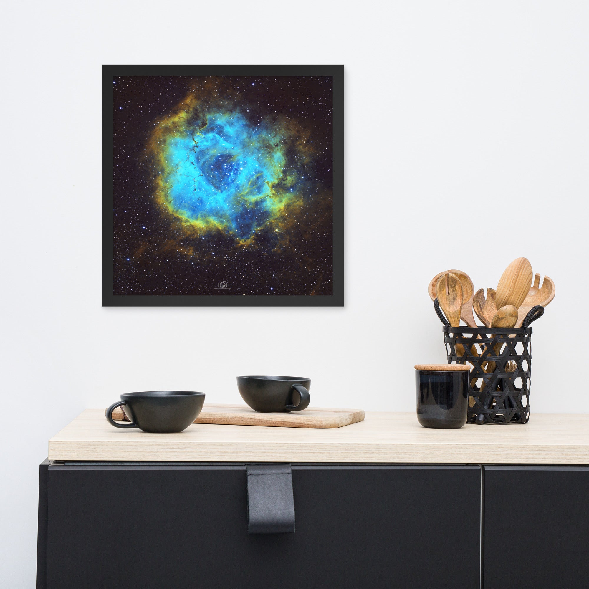 Framed photo paper poster: Rosette Nebula Hubble Palette