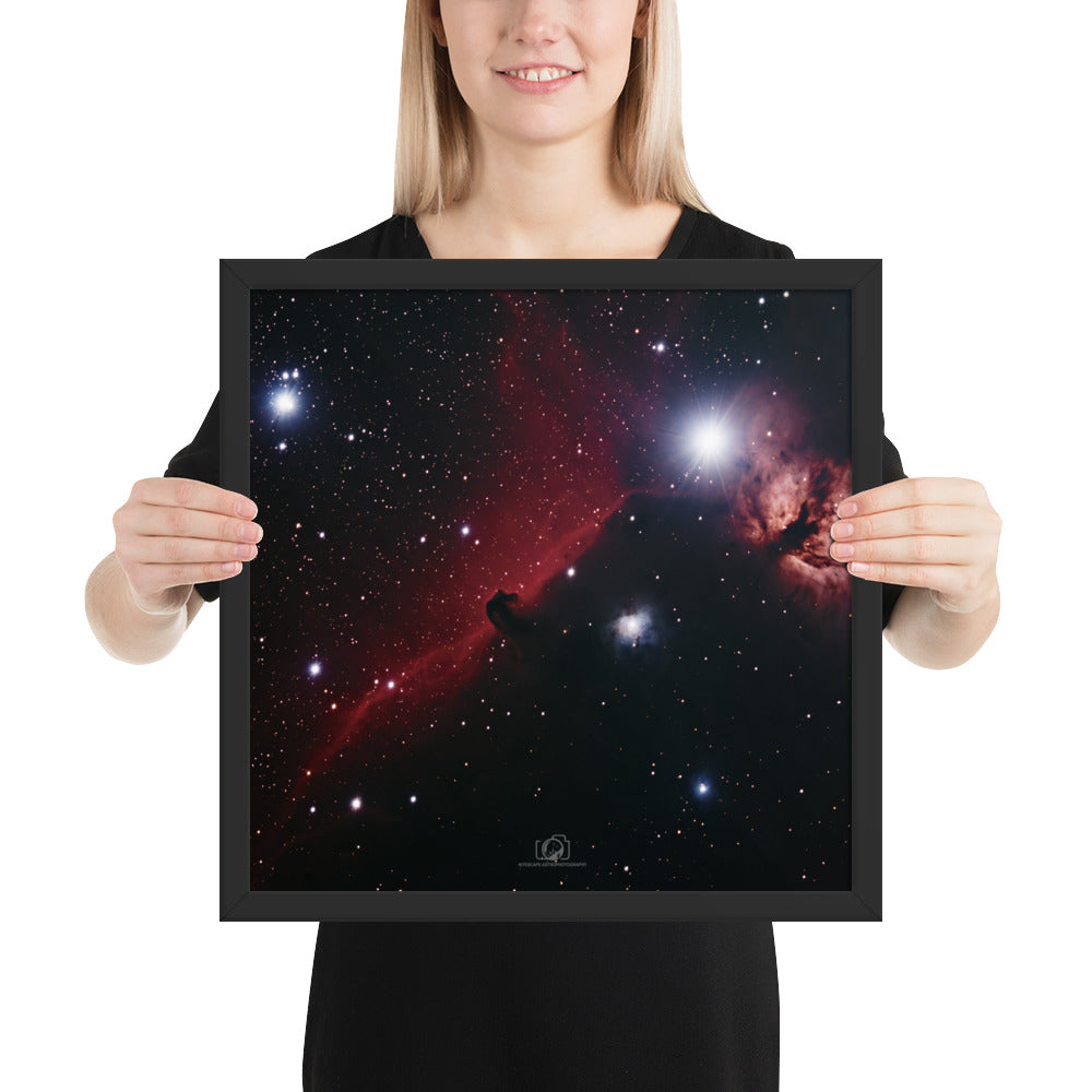 Framed photo paper poster: Horsehead & Flame Nebula