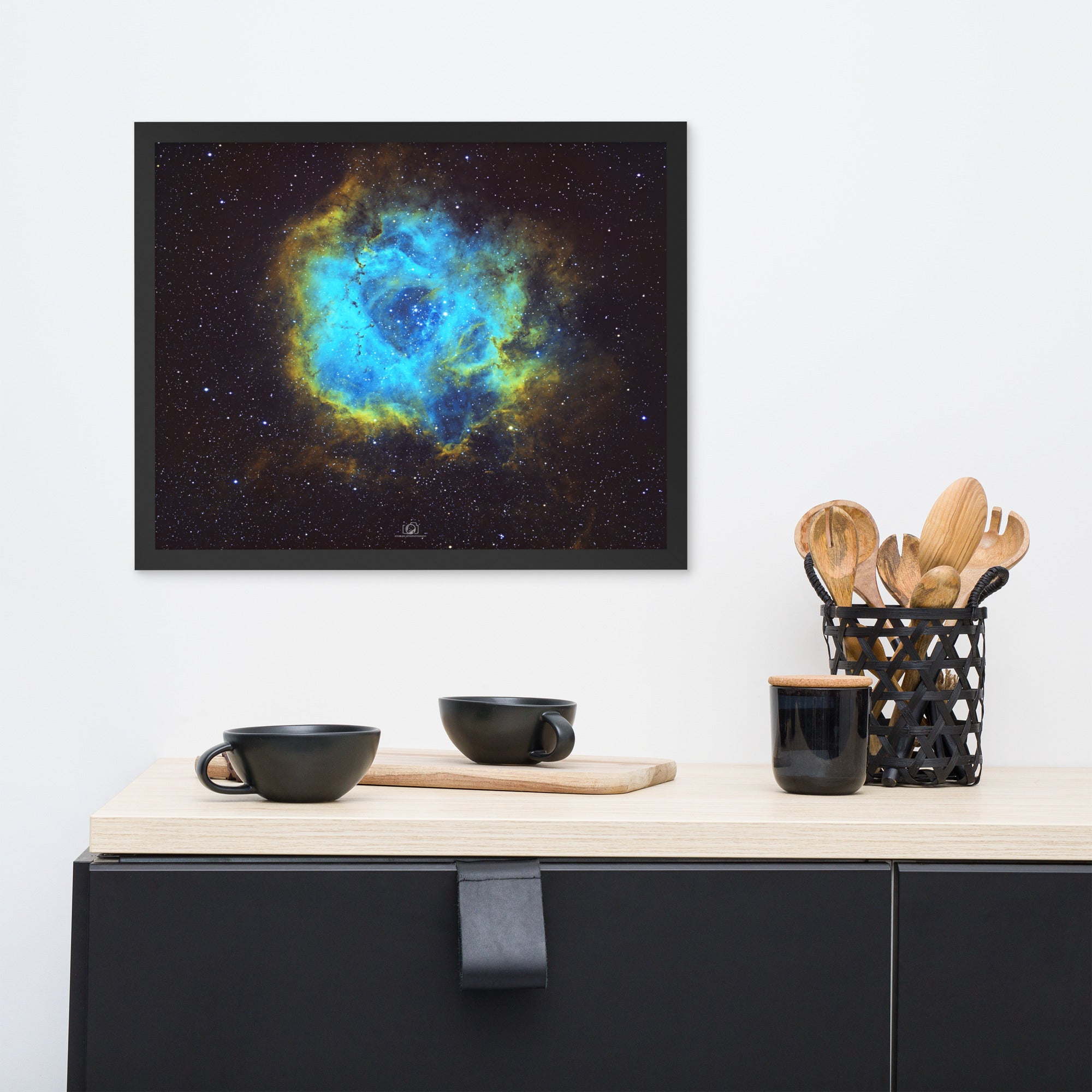Framed photo paper poster: Rosette Nebula Hubble Palette