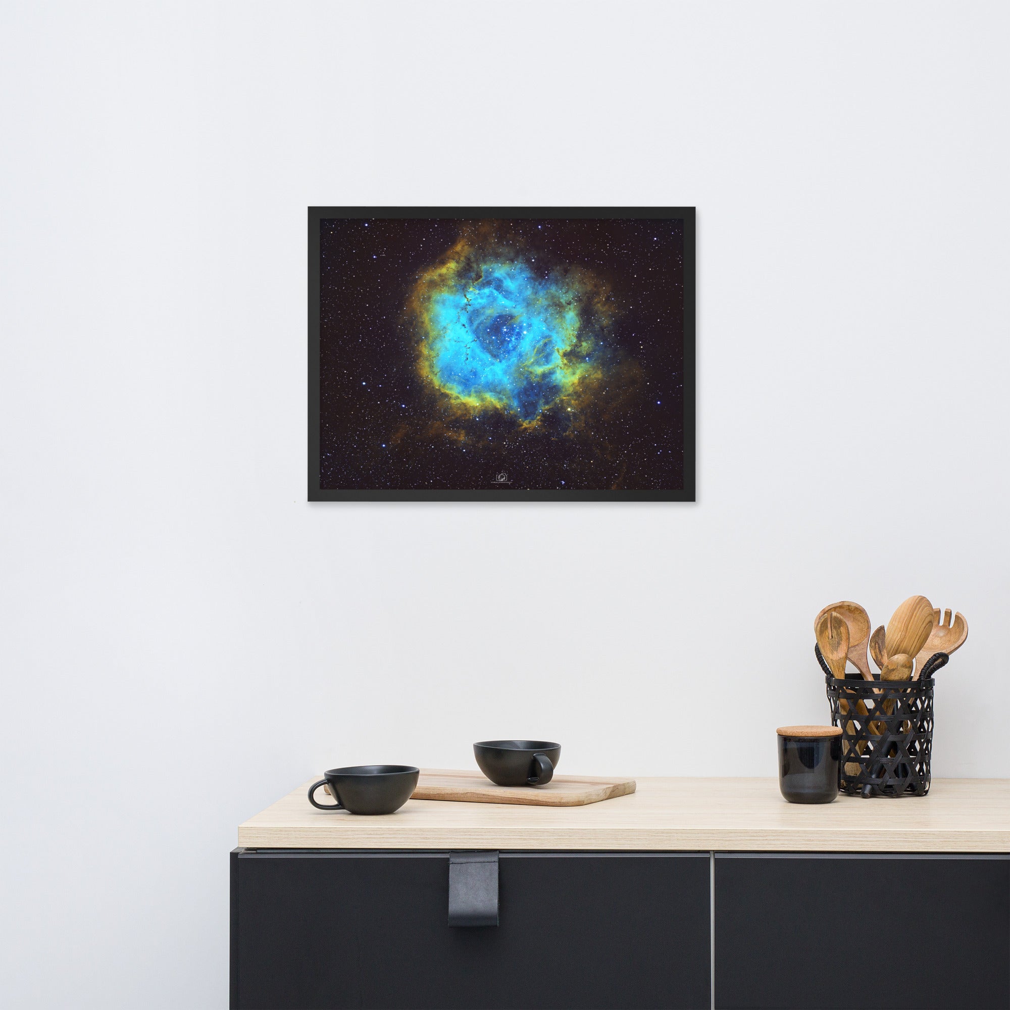 Framed photo paper poster: Rosette Nebula Hubble Palette