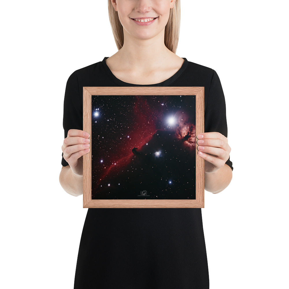 Framed photo paper poster: Horsehead & Flame Nebula