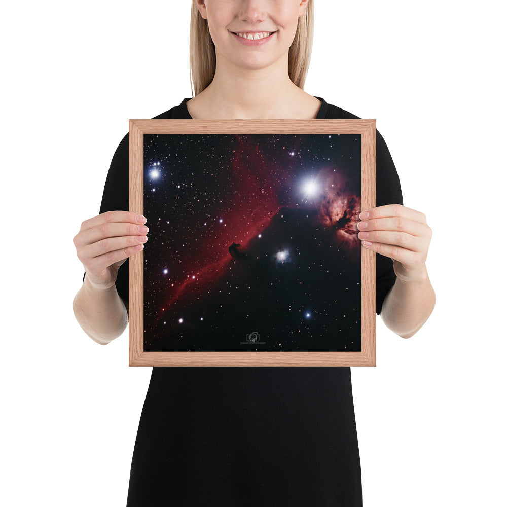 Framed photo paper poster: Horsehead & Flame Nebula