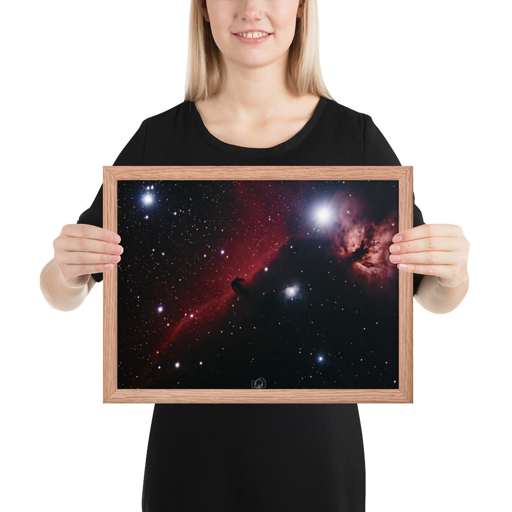 Framed photo paper poster: Horsehead & Flame Nebula