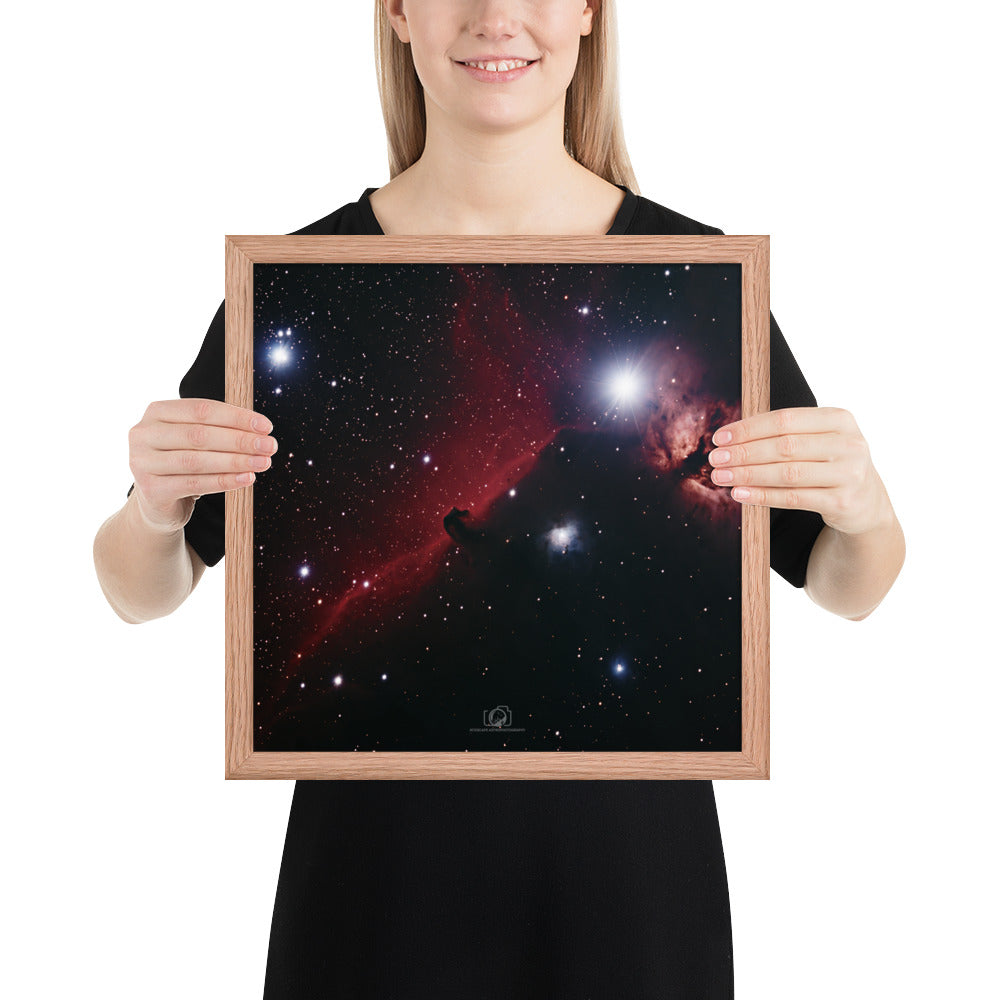 Framed photo paper poster: Horsehead & Flame Nebula