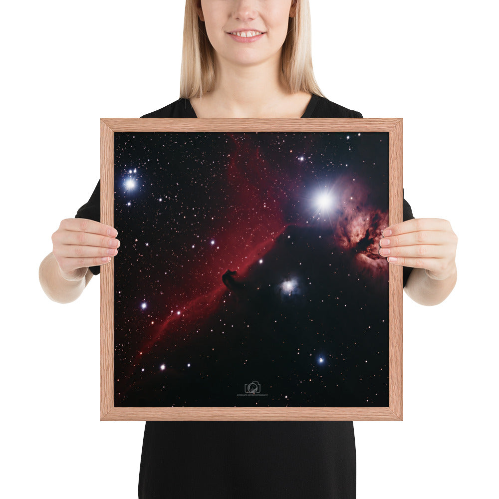 Framed photo paper poster: Horsehead & Flame Nebula