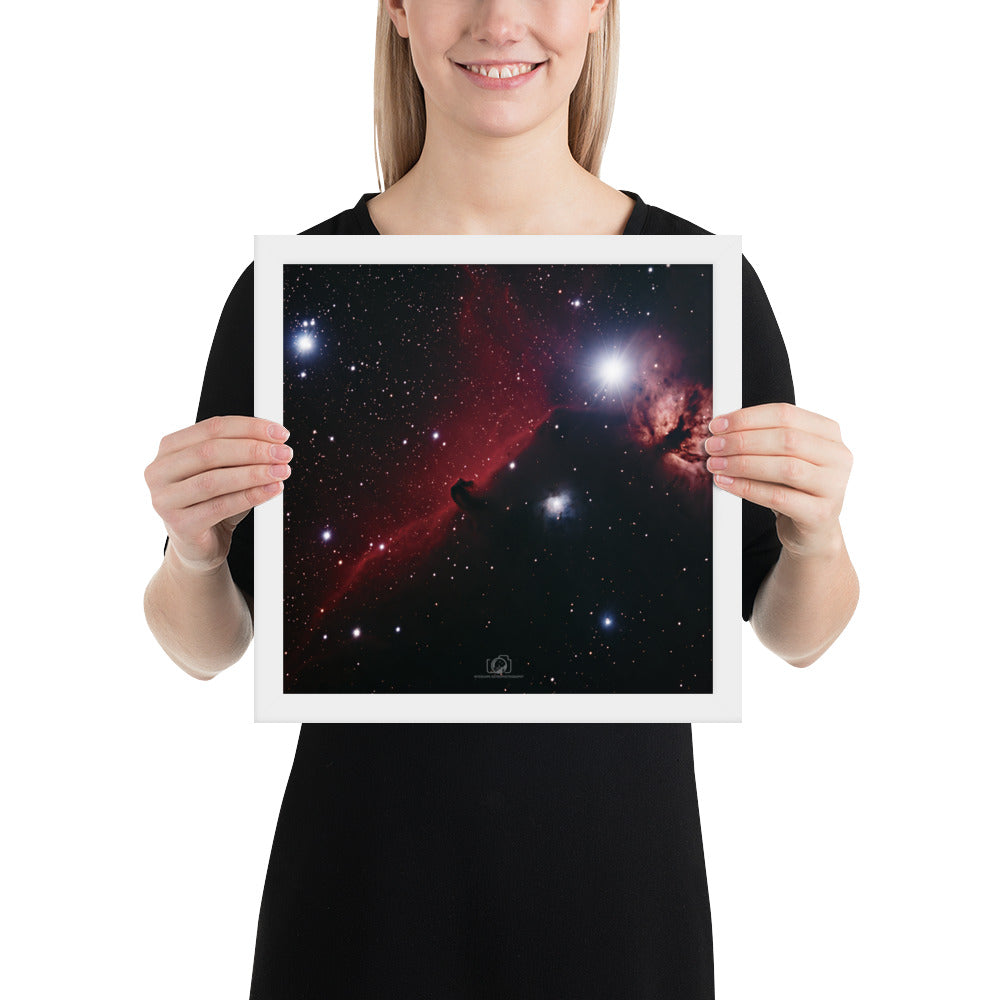 Framed photo paper poster: Horsehead & Flame Nebula