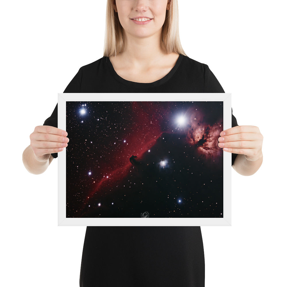 Framed photo paper poster: Horsehead & Flame Nebula