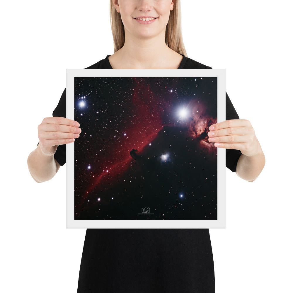 Framed photo paper poster: Horsehead & Flame Nebula