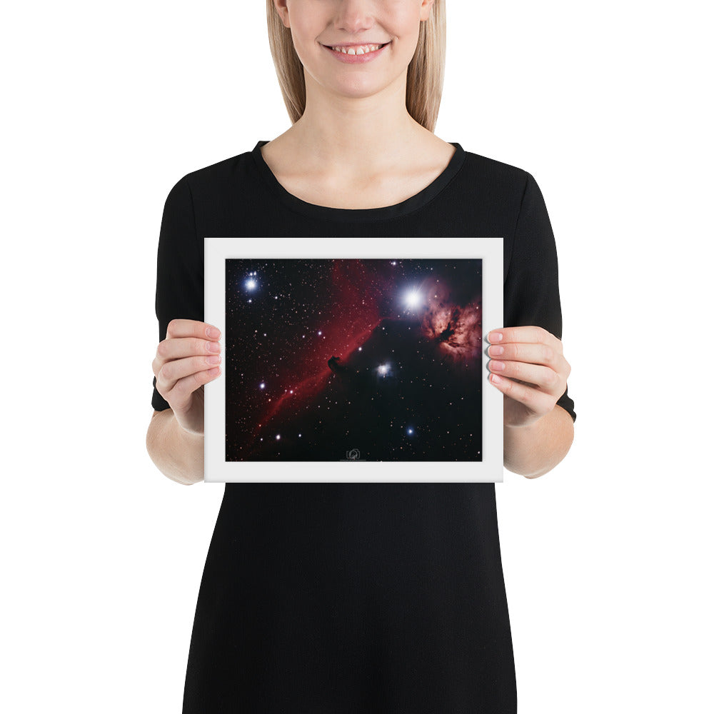 Framed photo paper poster: Horsehead & Flame Nebula