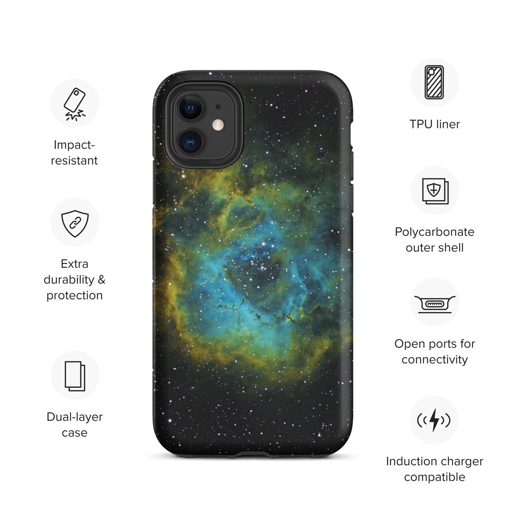 Tough iPhone case: Rosette Nebula Hubble Palette