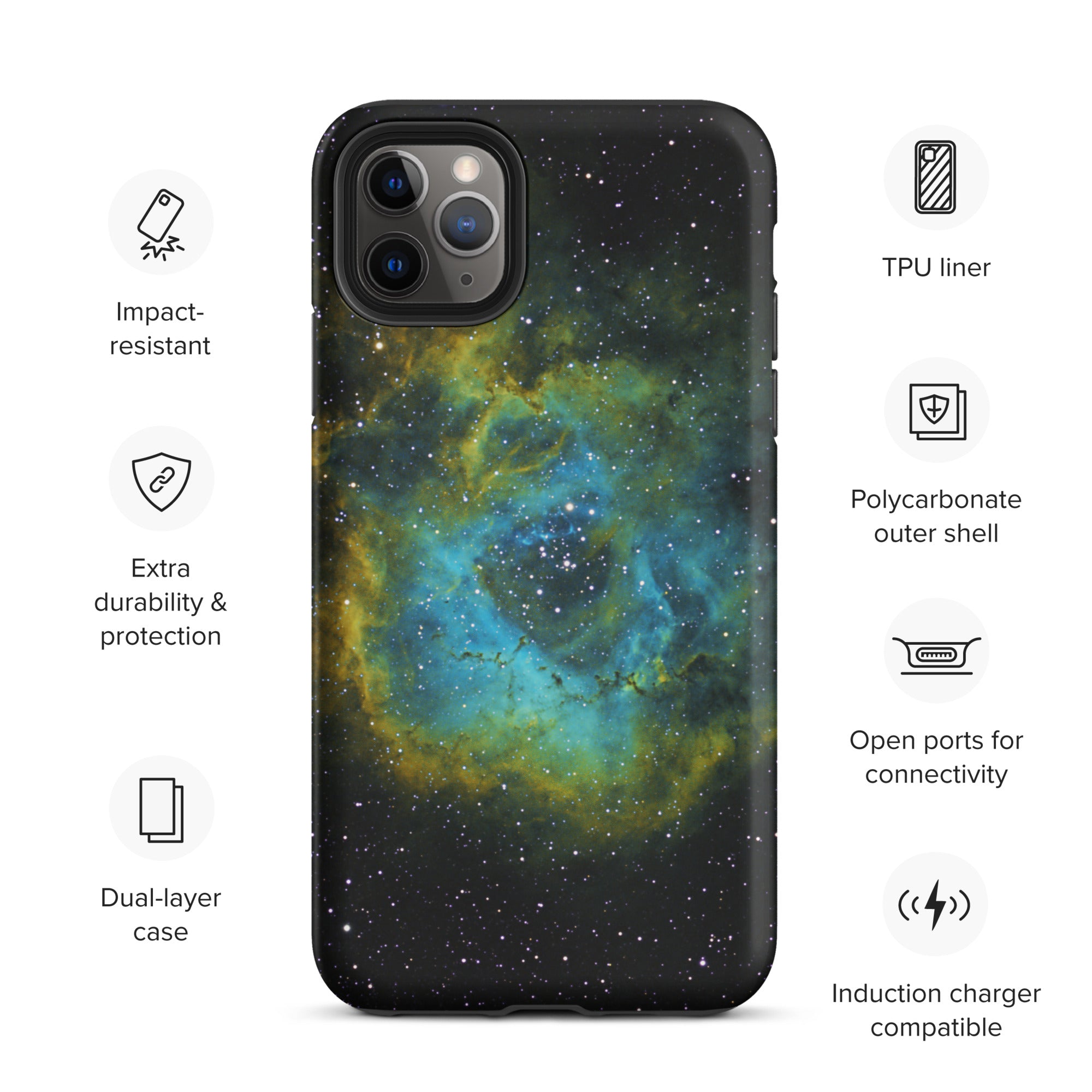 Tough iPhone case: Rosette Nebula Hubble Palette